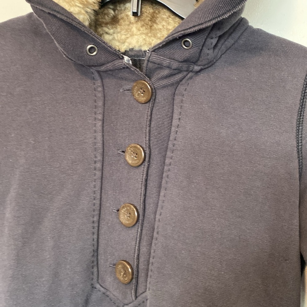 American Eagle mid button up pocket fir hood  sweatshirt jacket  size small - Picture 2 of 13